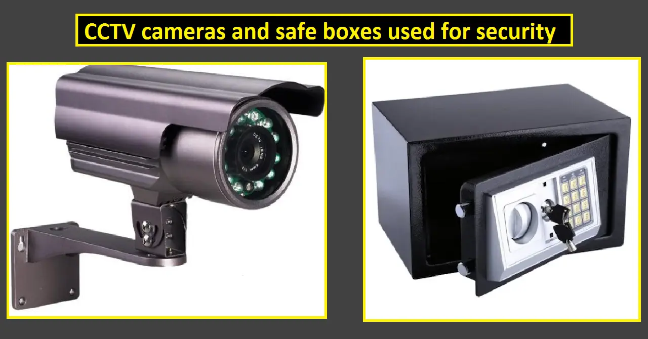 CCTV cameras and safe boxes used for security